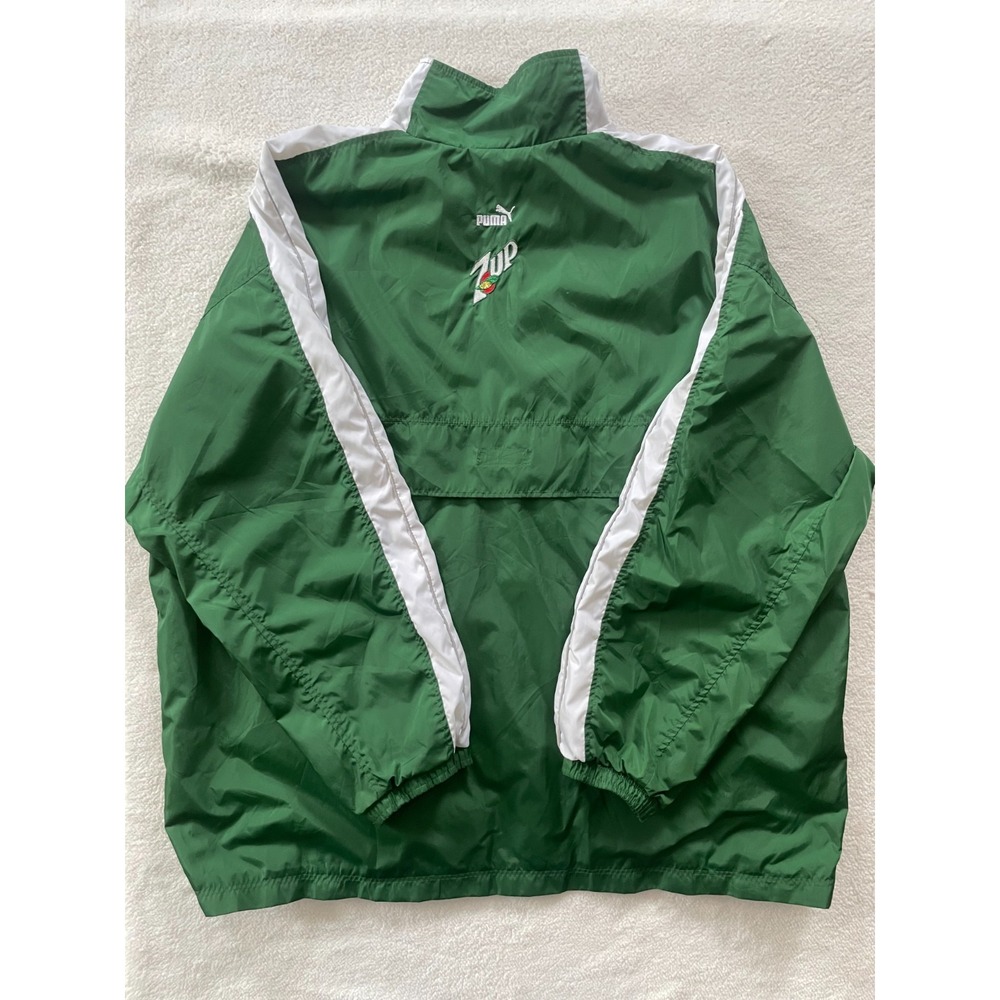 90s Vintage 7up Puma XL Mens Nylon Jacket Embroidered Collab Windbreaker Track - Picture 12 of 16